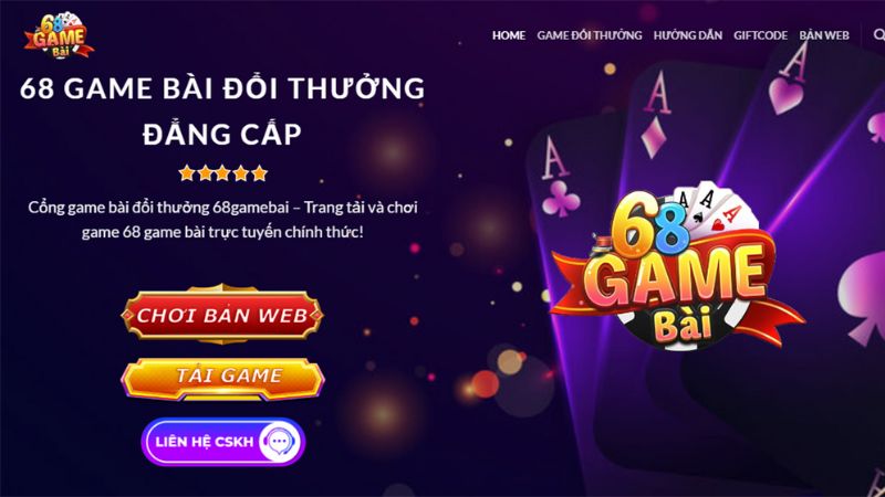 Địa chỉ 68 Game bài có kho game đồ sộ, lớn bậc nhất 