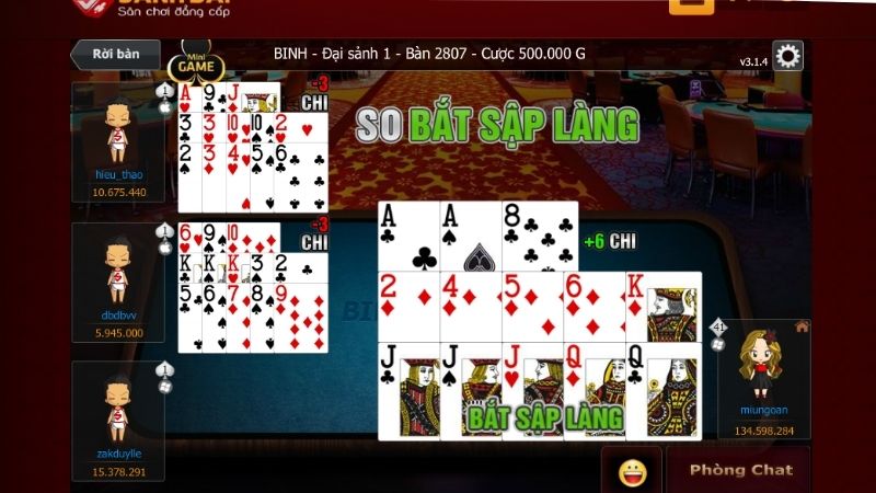 Phương pháp tính thắng thua trong game bài mậu binh