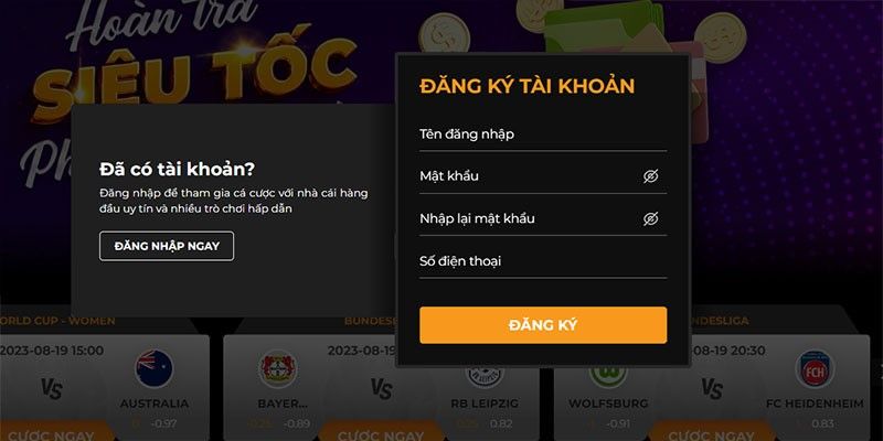 Hướng dẫn tạo nick mới tại sân chơi nhà cái debet